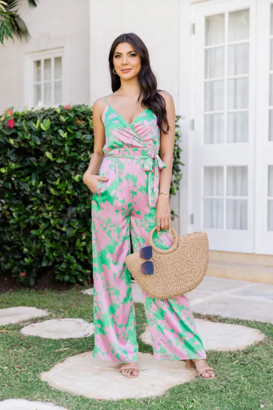 Island Life Lime Floral Jumpsuit FINAL SALE sold by Pink Lily