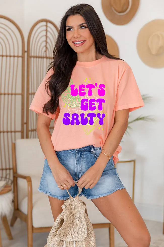Lets Get Salty Coral Oversized Graphic Tee sold by Pink Lily