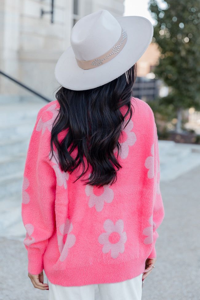 Winter Rush Coral Fuzzy Daisy Sweater sold by Pink Lily product image thumbnail 4
