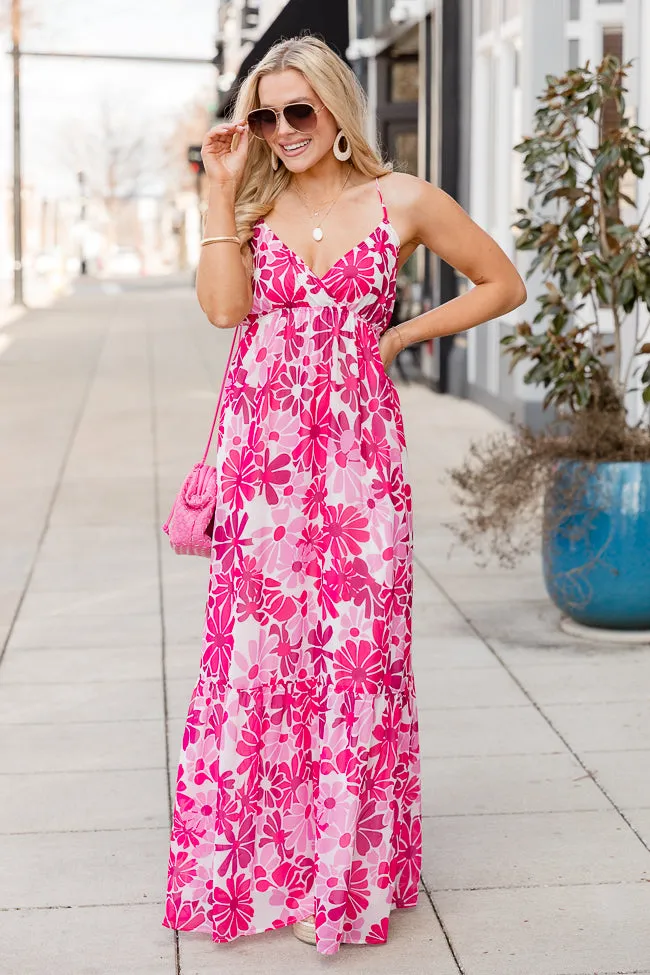 To Good To Be True Pink Retro Printed Maxi Dress FINAL SALE sold by Pink Lily product image thumbnail 2