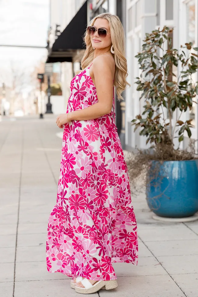 To Good To Be True Pink Retro Printed Maxi Dress FINAL SALE sold by Pink Lily product image thumbnail 4