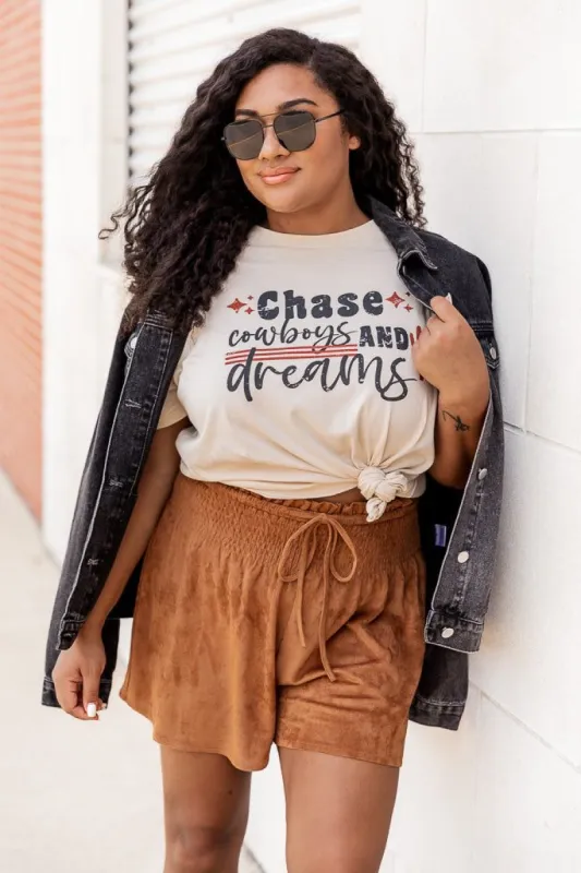 Chase Cowboys And Dreams Cream Graphic Tee sold by Pink Lily