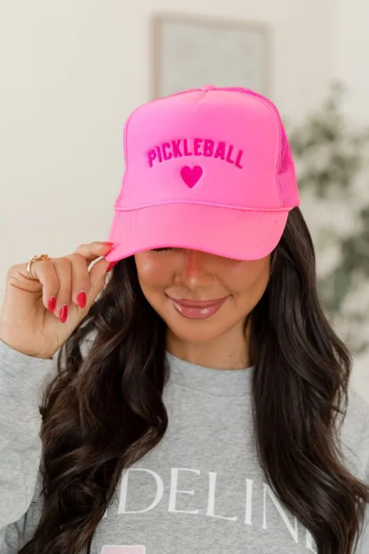 Pickleballer Neon Pink Trucker Hat sold by Pink Lily