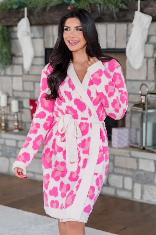 Relax and Unwind Hot Pink Leopard Robe FINAL SALE sold by Pink Lily