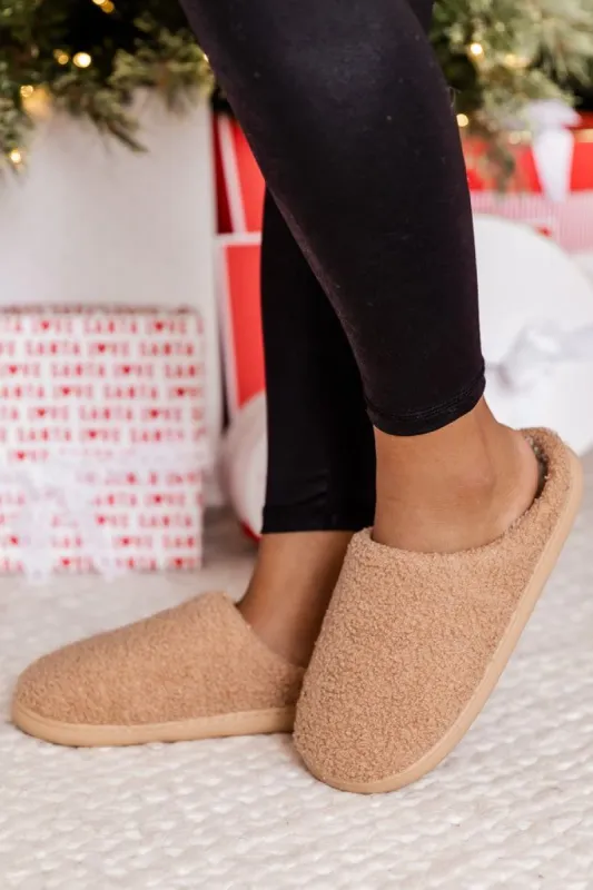 Sliding On Ice Brown Slippers sold by Pink Lily