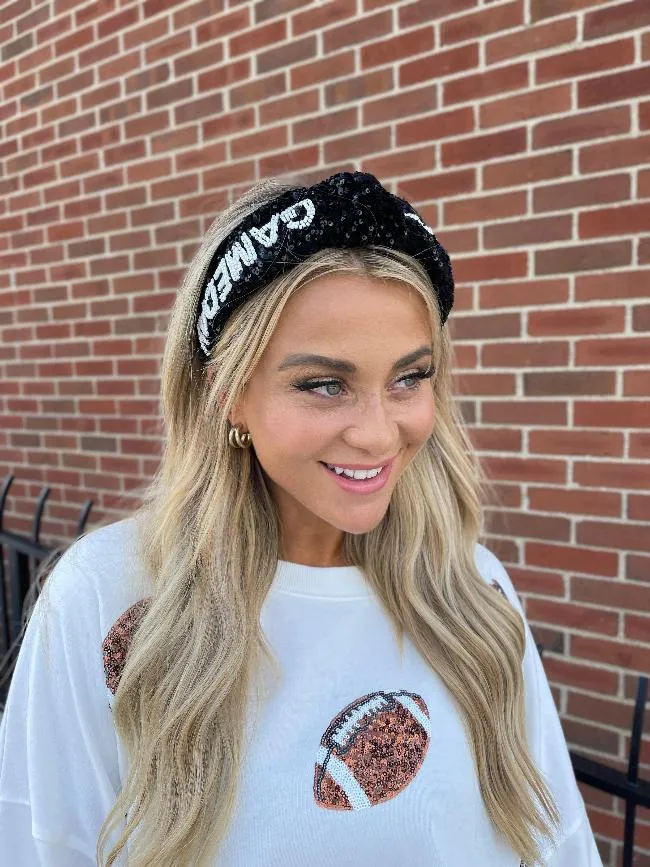 Black Gameday Headband sold by Pink Lily product image thumbnail 4