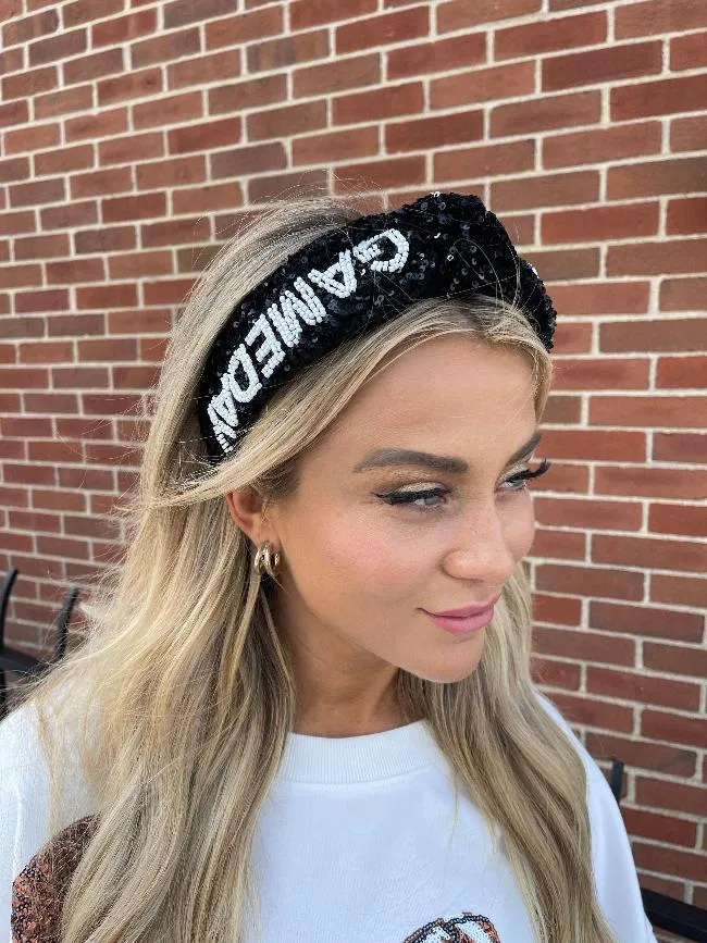 Black Gameday Headband sold by Pink Lily product image thumbnail 2