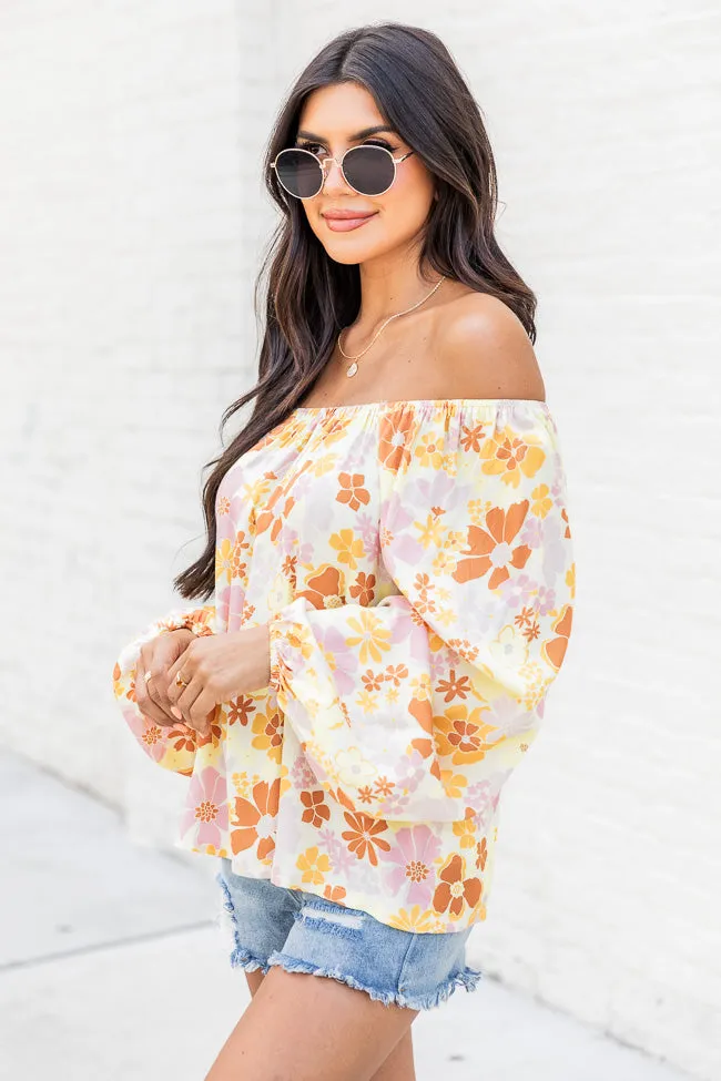 Find My Way Yellow Multi Floral Off The Shoulder Blouse FINAL SALE sold by Pink Lily product image thumbnail 5