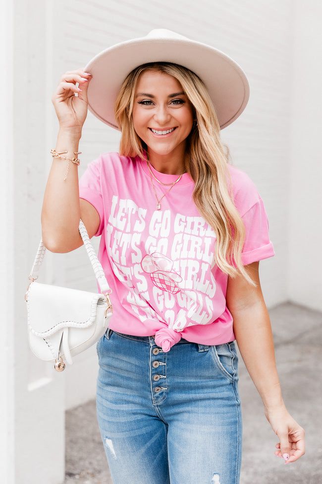 Let's Go Girls Hot Pink Oversized Graphic Tee sold by Pink Lily product image thumbnail 4