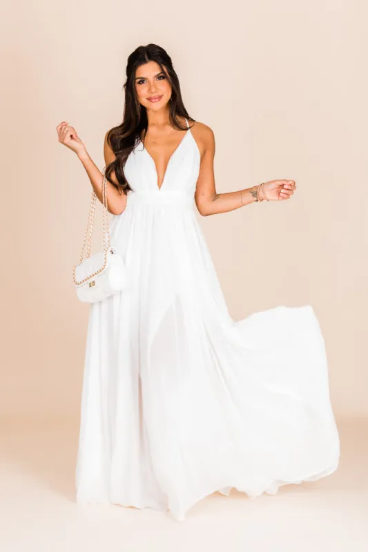 It All Begins With Love White Maxi Dress FINAL SALE sold by Pink Lily