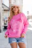 In Dolly We Trust Pink Graphic Sweatshirt sold by Pink Lily