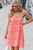 Wind Up Here Coral Woven Mini Dress FINAL SALE sold by Pink Lily