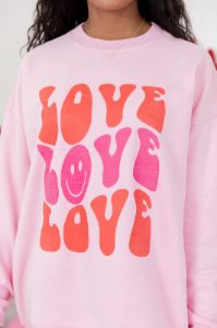 Love Love Love Light Pink Oversized Graphic Sweatshirt sold by Pink Lily