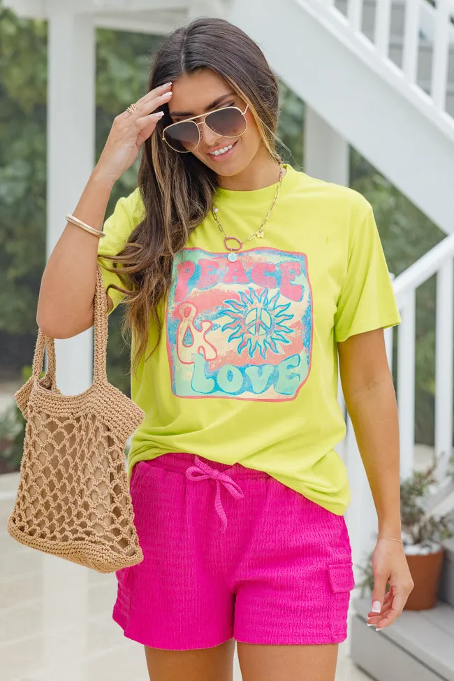 Peace Summer Neon Oversized Graphic Tee sold by Pink Lily