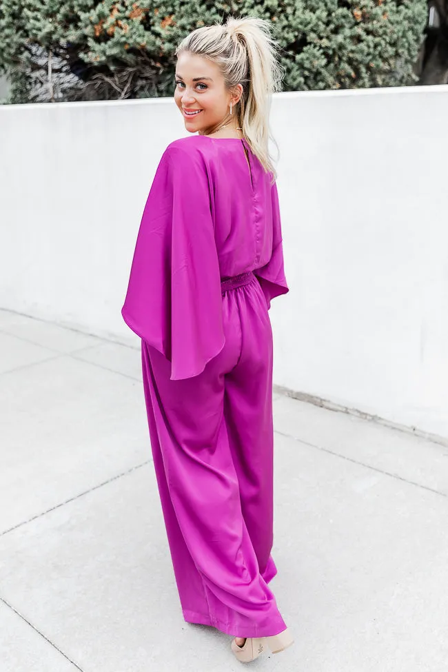Talking To You Magenta Smocked Waist Jumpsuit FINAL SALE sold by Pink Lily product image thumbnail 4