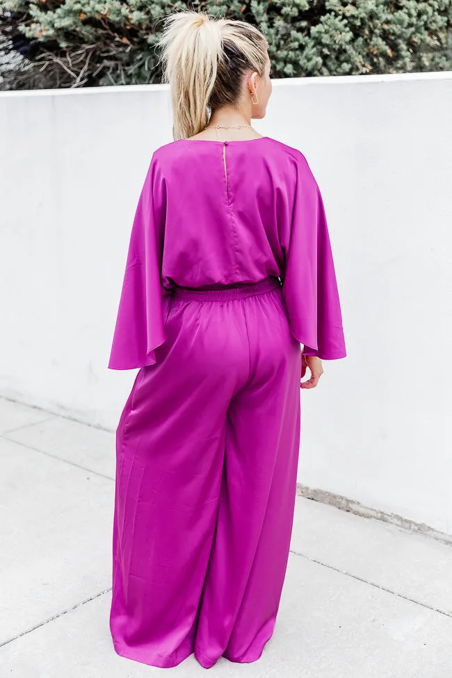 Talking To You Magenta Smocked Waist Jumpsuit FINAL SALE sold by Pink Lily product image thumbnail 3