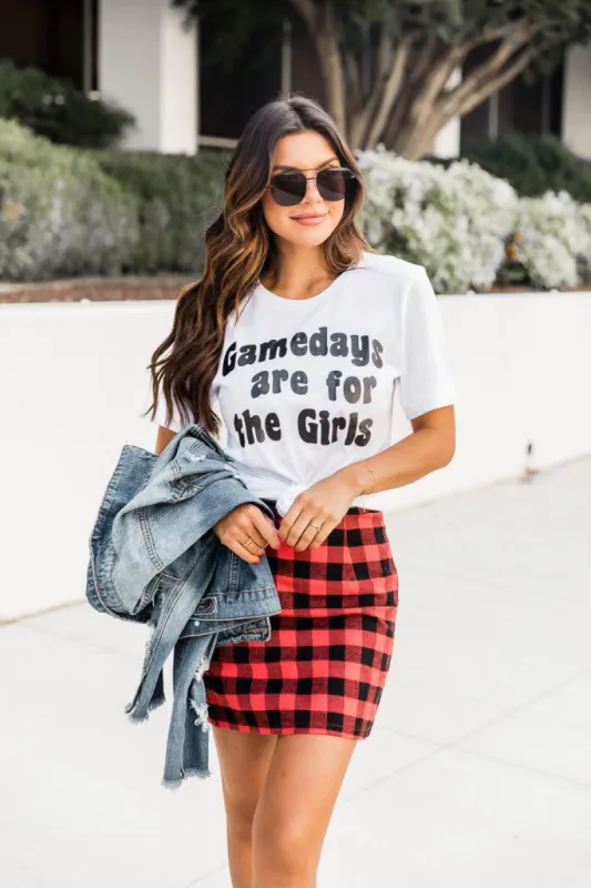 Gamedays Are For The Girls White Graphic Tee sold by Pink Lily