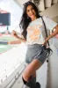 Raised On Dolly And Football Soft Cream Oversized Graphic Tee sold by Pink Lily