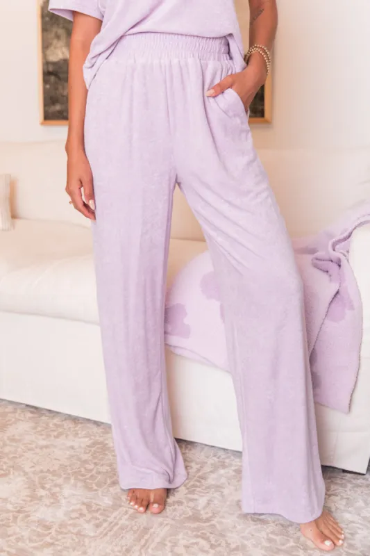 Never Looking Back Lilac Terry Lounge Pants FINAL SALE sold by Pink Lily