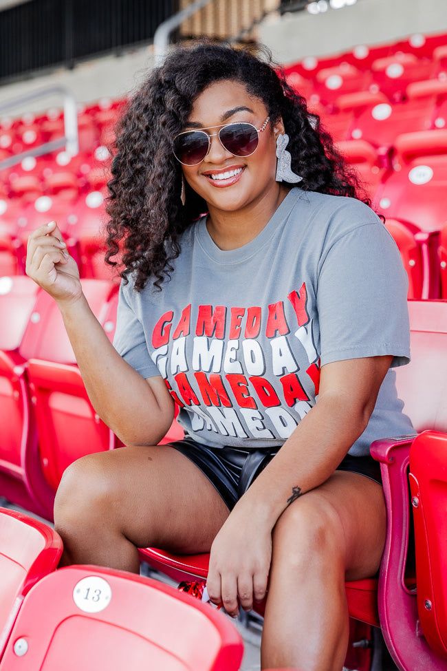 Gameday Repeat Grey Comfort Color Graphic Tee sold by Pink Lily product image thumbnail 2