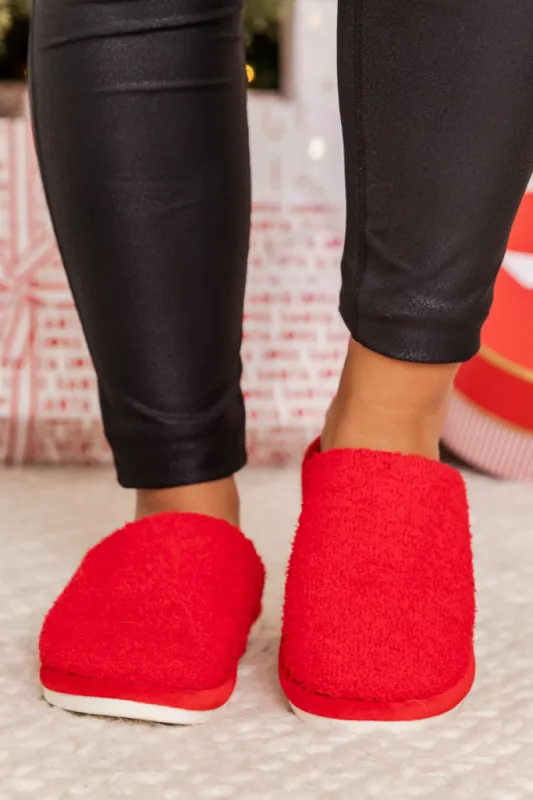 Sliding On Ice Red Slippers FINAL SALE sold by Pink Lily