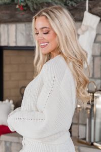 Cozy Daydream Cream Lounge Sweater Top sold by Pink Lily