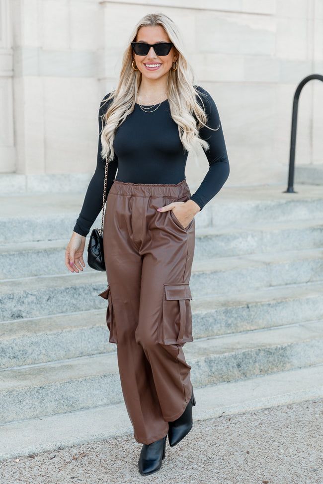 Never A Doubt Black Crew Neck Long Sleeve Bodysuit sold by Pink Lily product image thumbnail 2