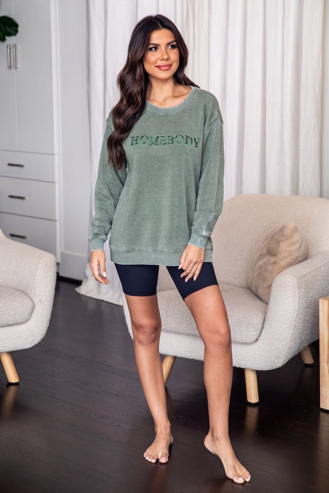 Homebody Shady Olive Graphic Sweatshirt FINAL SALE sold by Pink Lily product image thumbnail 3