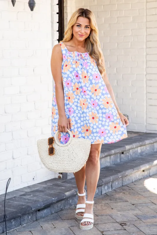 Chasing A Moment Blue Floral Mini Dress FINAL SALE sold by Pink Lily