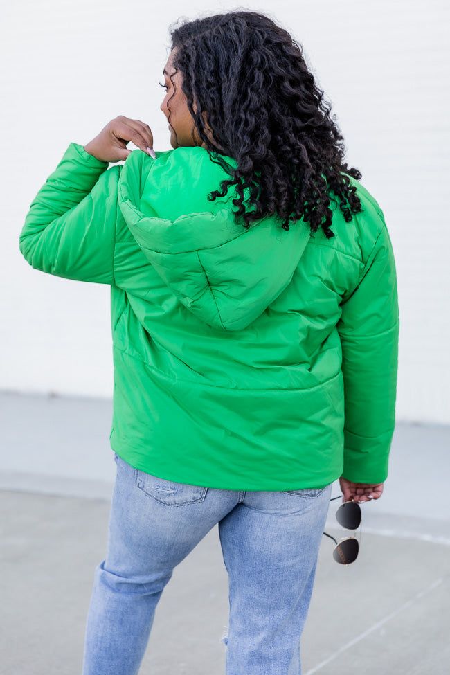 From The Beginning Green Hooded Puffer Jacket FINAL SALE sold by Pink Lily product image thumbnail 4