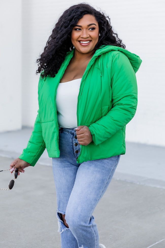 From The Beginning Green Hooded Puffer Jacket FINAL SALE sold by Pink Lily product image thumbnail 2