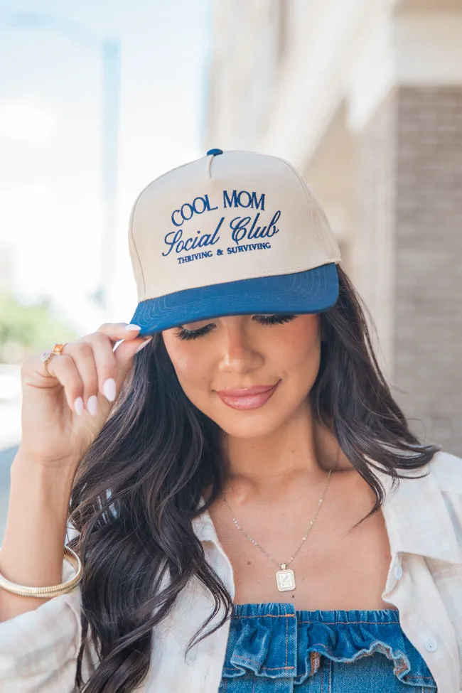 Cool Mom Social Club Navy and Khaki Trucker Hat sold by Pink Lily