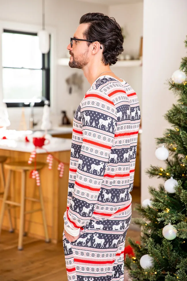 Mens Holly And Jolly Charcoal Christmas Print Pajama Top FINAL SALE sold by Pink Lily product image thumbnail 3