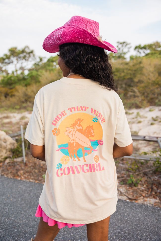 Ride That Wave Cowgirl Ivory Oversized Graphic Tee sold by Pink Lily product image thumbnail 2