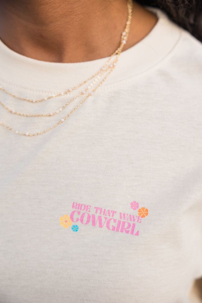 Ride That Wave Cowgirl Ivory Oversized Graphic Tee sold by Pink Lily product image thumbnail 3