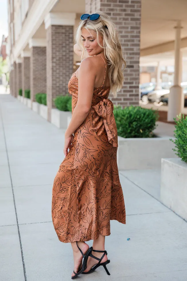 Through My Eyes Brown Floral Print Asymmetrical Dress sold by Pink Lily product image thumbnail 2