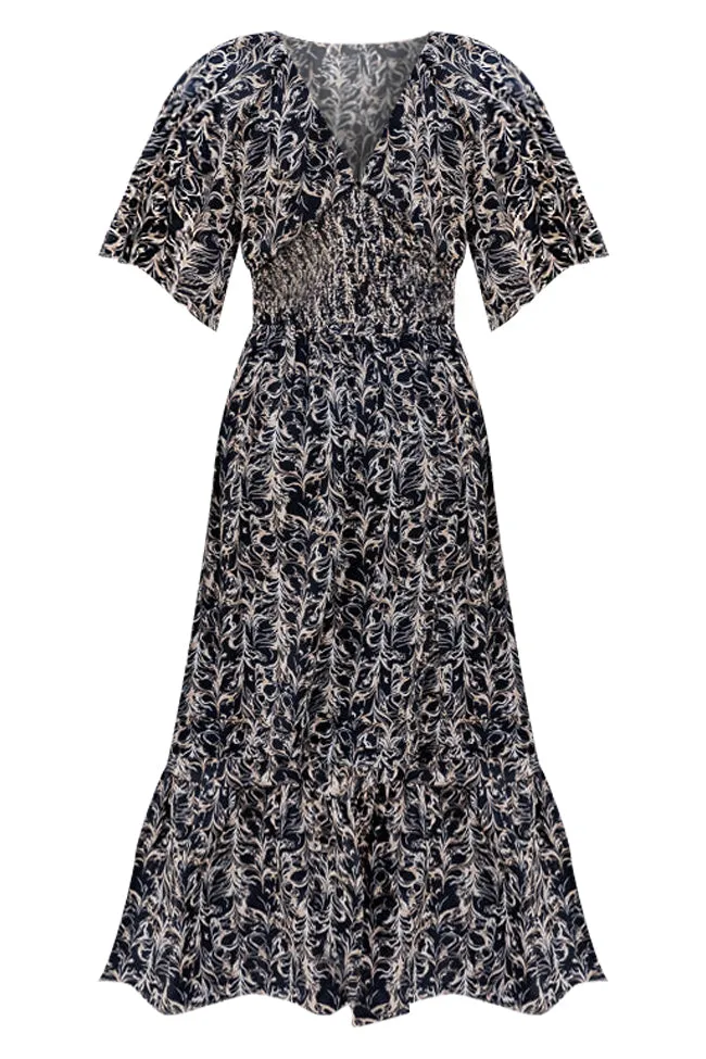 Simply Stunning Black Floral Flutter Sleeve Maxi Dress FINAL SALE sold by Pink Lily product image thumbnail 5