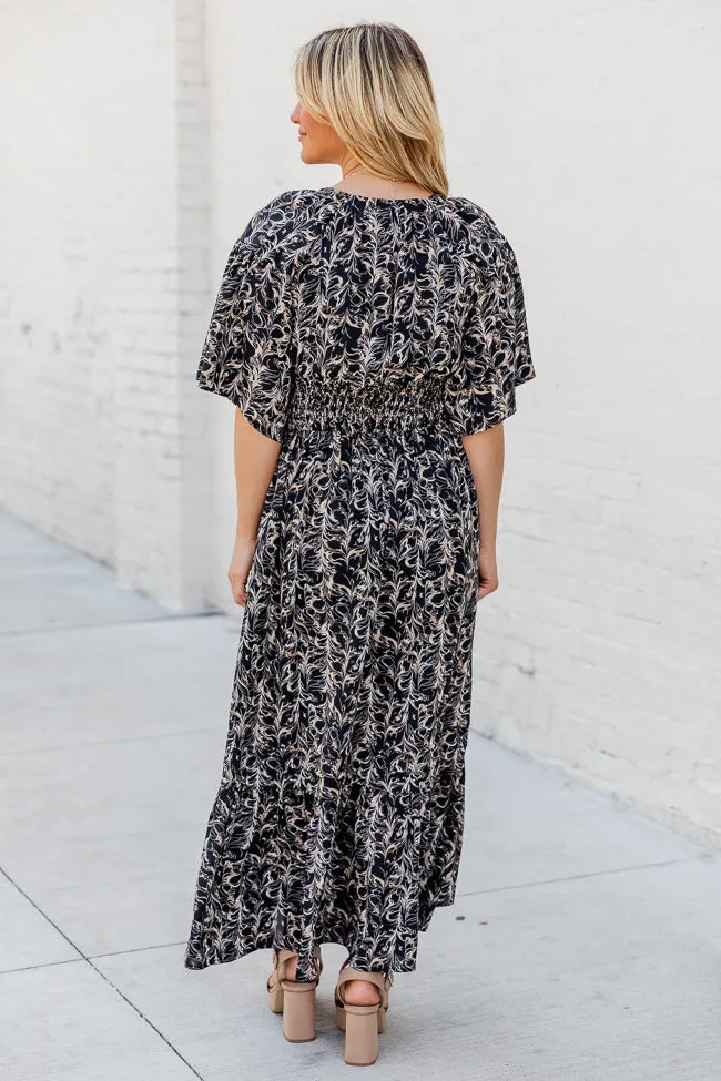 Simply Stunning Black Floral Flutter Sleeve Maxi Dress FINAL SALE sold by Pink Lily product image thumbnail 4