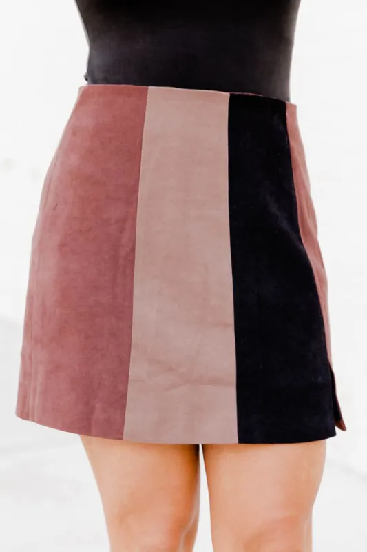 Impress Me Brown Striped Mini Skirt FINAL SALE sold by Pink Lily