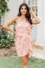 Be The Exception Orange Floral One Shoulder Mini Dress FINAL SALE sold by Pink Lily