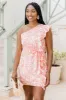 Be The Exception Orange Floral One Shoulder Mini Dress FINAL SALE sold by Pink Lily