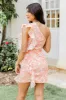 Be The Exception Orange Floral One Shoulder Mini Dress FINAL SALE sold by Pink Lily