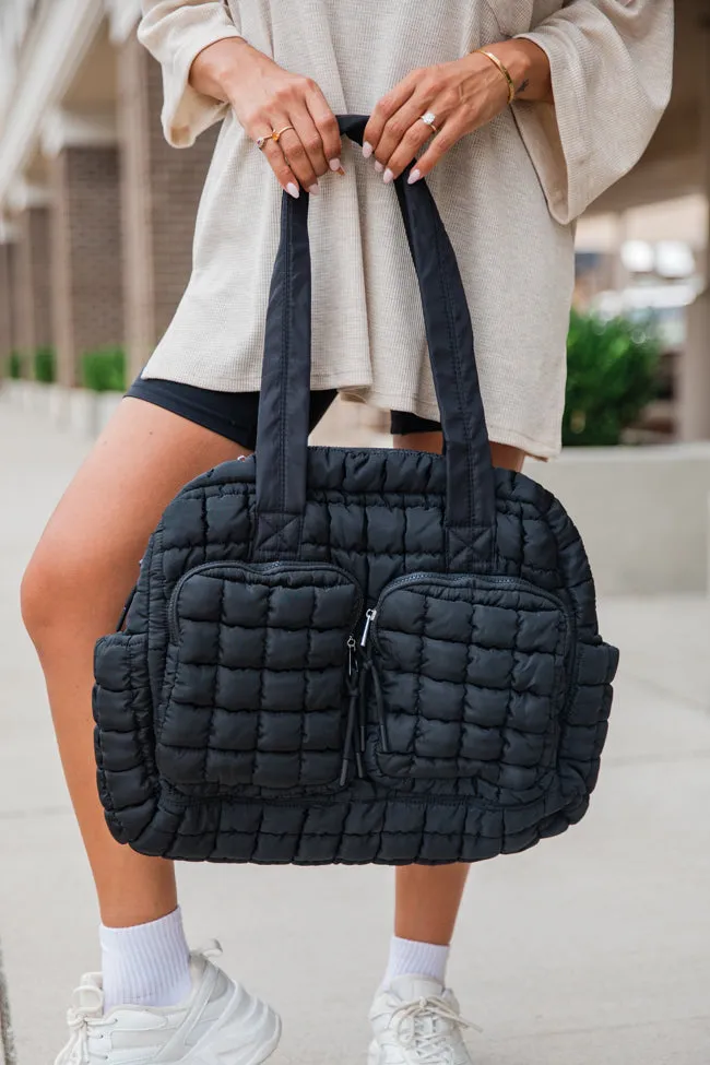 Quilted Black Weekender DOORBUSTER sold by Pink Lily
