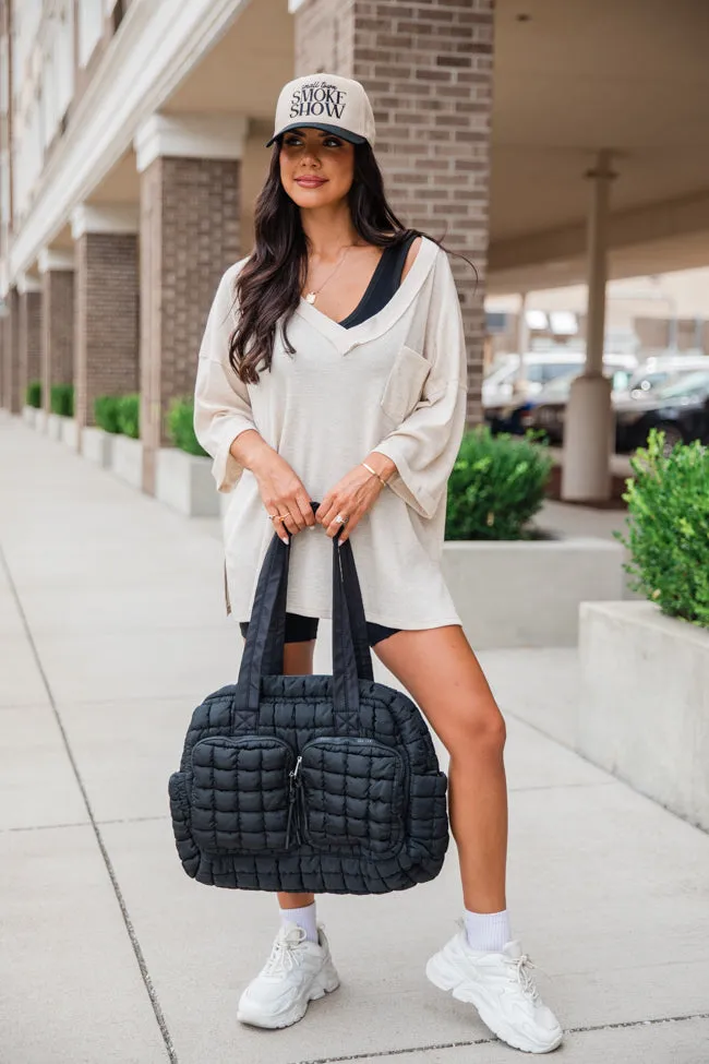 Quilted Black Weekender DOORBUSTER sold by Pink Lily product image thumbnail 5