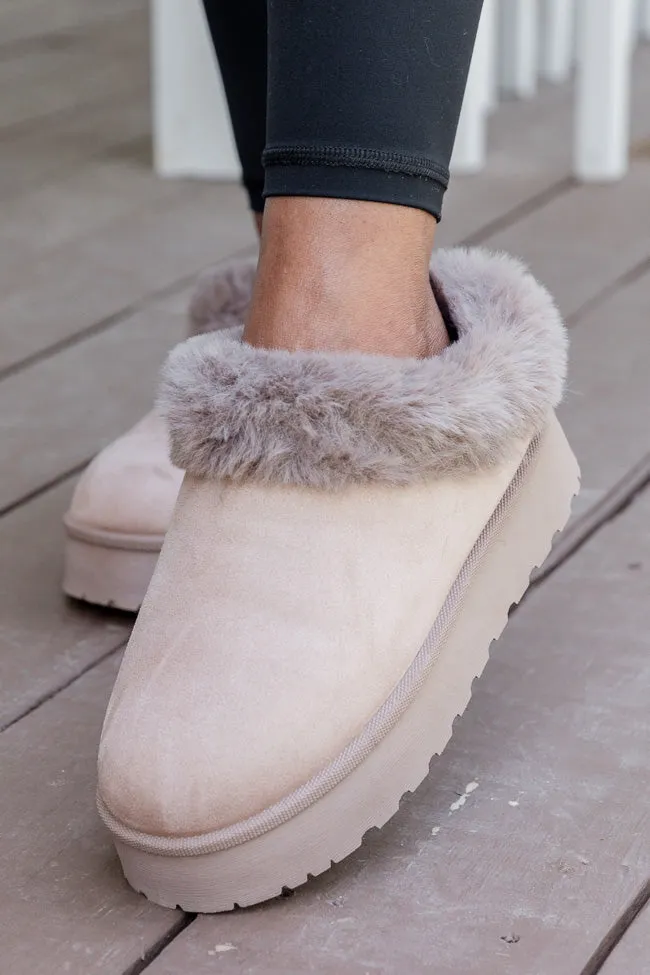 Rowe Taupe Platform Fuzzy Slipper sold by Pink Lily product image thumbnail 4