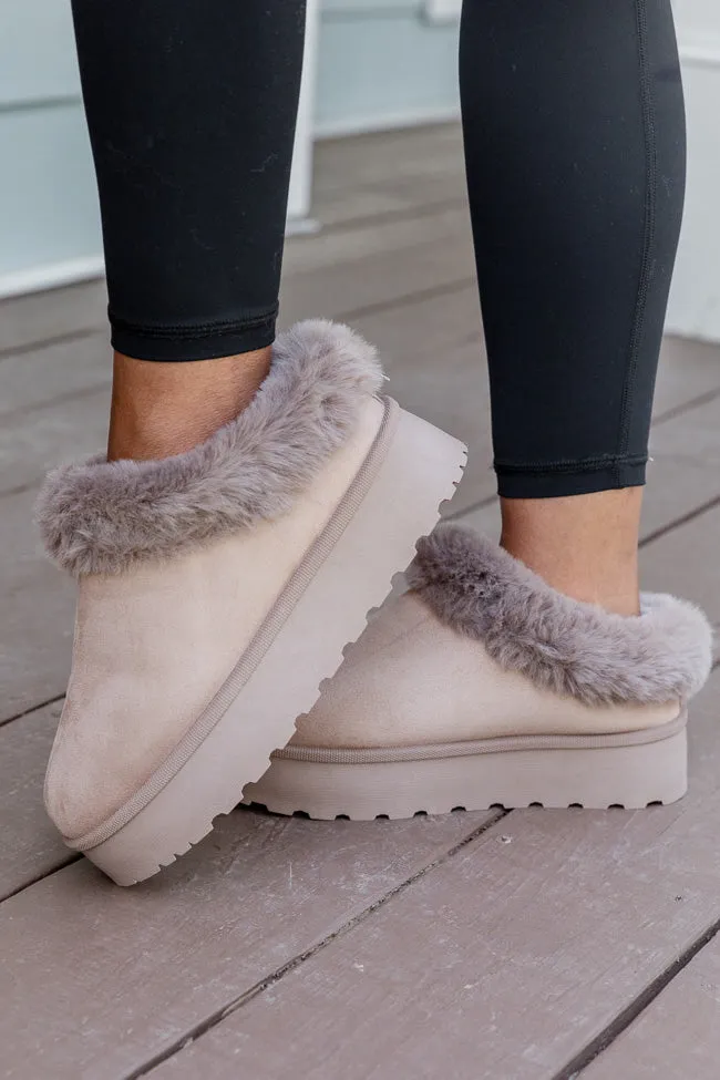 Rowe Taupe Platform Fuzzy Slipper sold by Pink Lily product image thumbnail 2