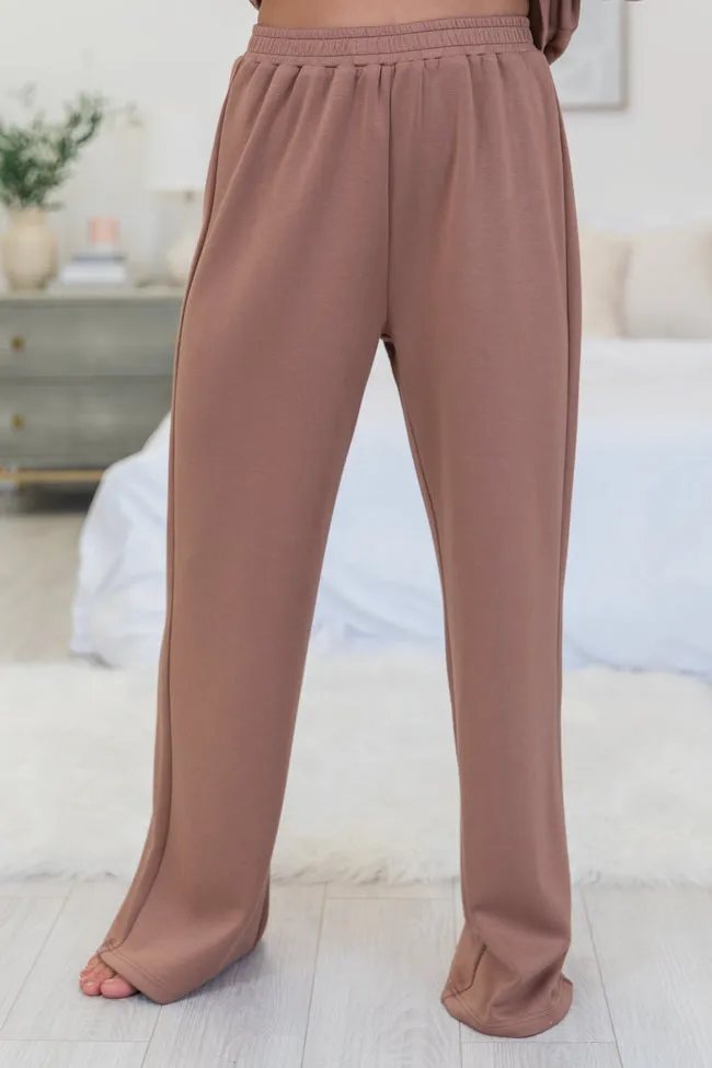 Let's Just Stay Mocha Knit Wide Leg Pants FINAL SALE sold by Pink Lily product image thumbnail 2