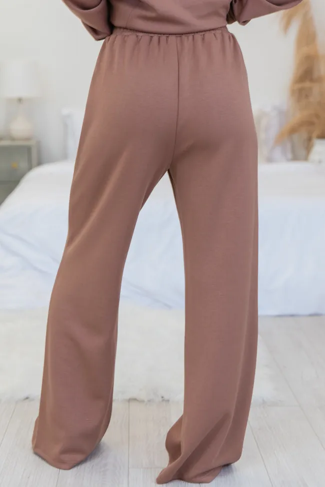 Let's Just Stay Mocha Knit Wide Leg Pants FINAL SALE sold by Pink Lily product image thumbnail 4