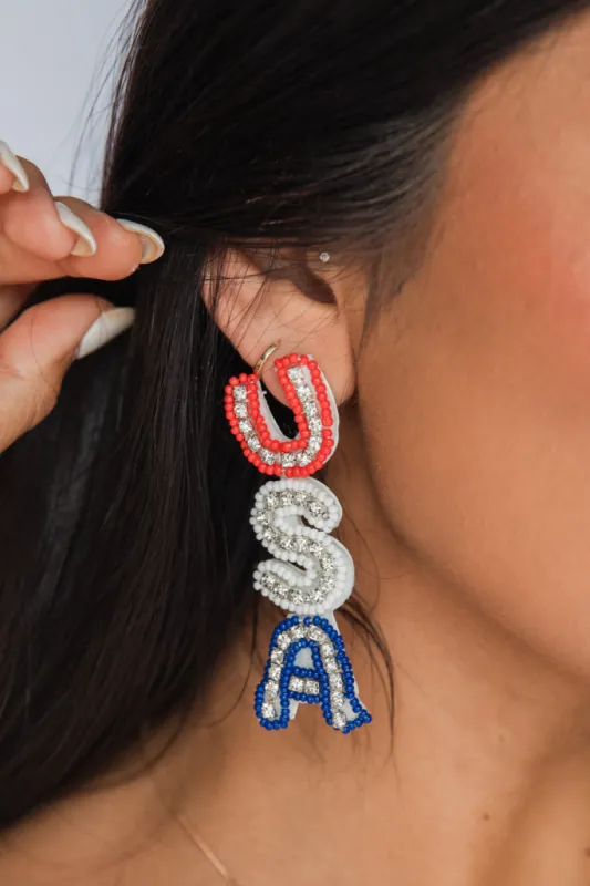 USA Earrings sold by Pink Lily