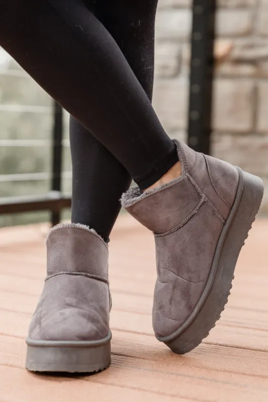 Elsa Grey Ultra Mini Platform Boot made by Pink Lily